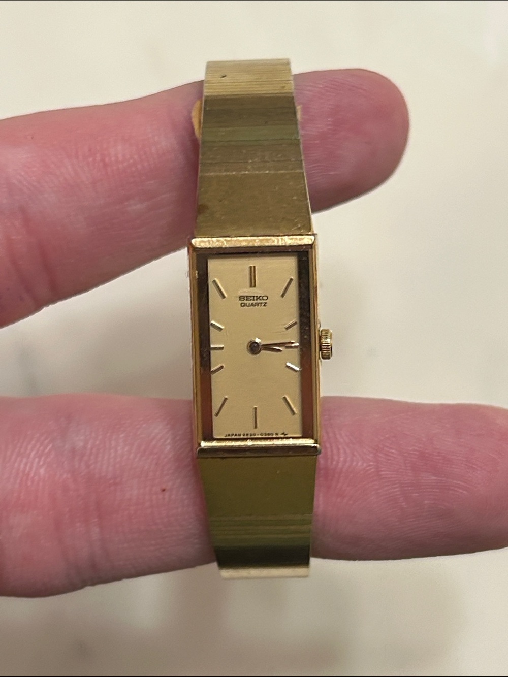 Seiko Gold Rectangular Bracelet Watch